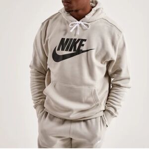 Nike sportswear club fleece graphic mens hoodie gray Streetwear Pullover